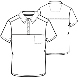 Fashion sewing patterns for MEN T-Shirts Polo 3015